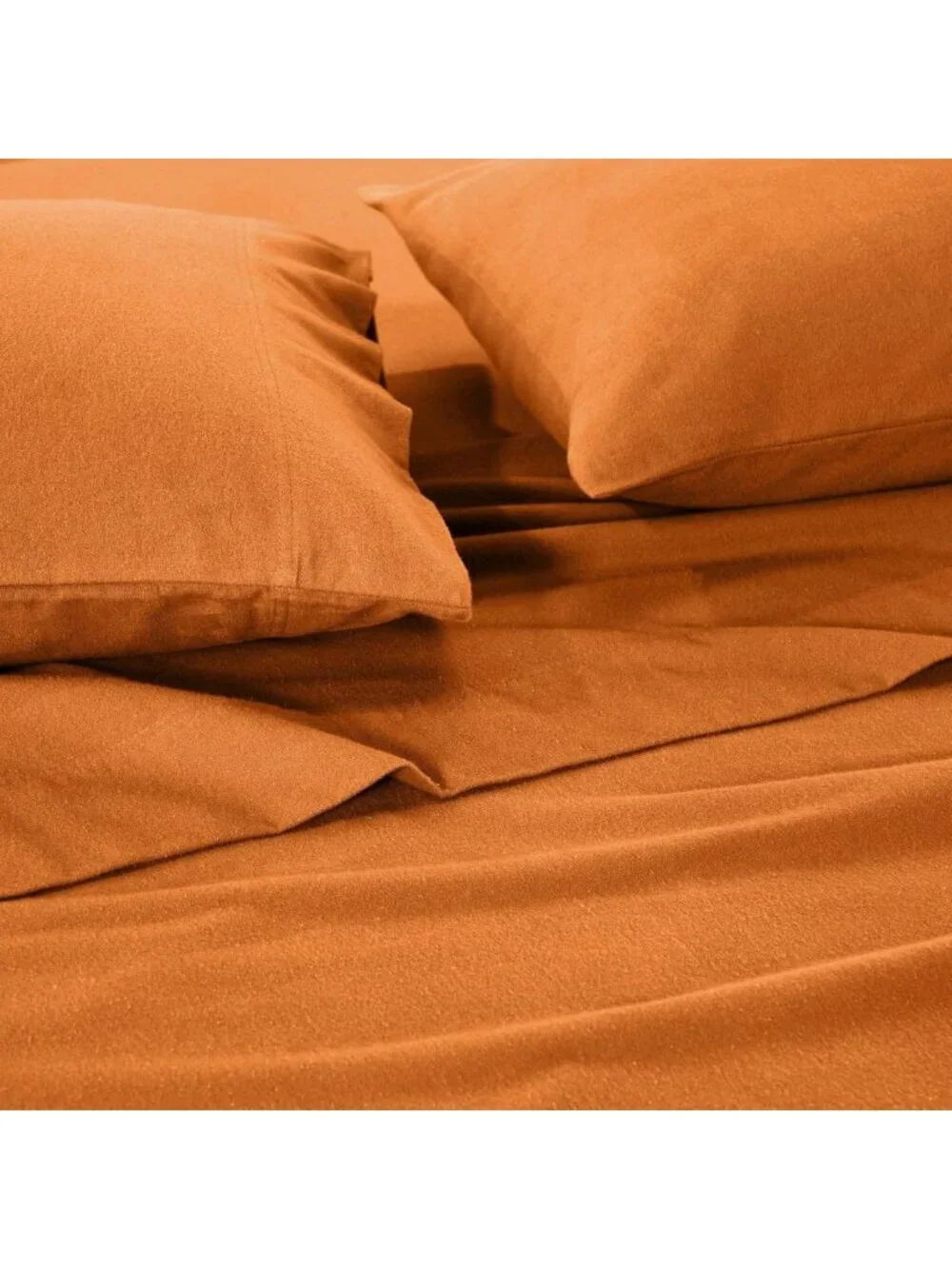 Cozy Flannel Cotton Sheet Set, Warm Bedding, Deep Pocket Fitted, 2 Pillowcases